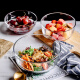 维特玛诺日式透明钢化玻璃碗套装水果蔬菜沙拉碗耐热大汤碗家用可微波 6+7英寸【2件套】