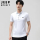 JEEP SPIRIT吉普短袖T恤男夏季韩版短袖男士POLO休闲翻领上衣服 白色 2XL 