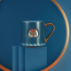 共禾京品（JINGREPUBLIC）万狮如意复古文创陶瓷马克杯办公室情侣水杯大容量咖啡杯男士杯子 灰绿色