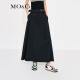 MO&Co.中高腰长款压褶宽松A字半身裙伞裙(附腰带)设计感裙子 黑色-第2批 S/160