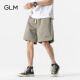 GLM森马集团品牌短裤男夏季薄款透气百搭运动跑步五分裤 灰色 XL 