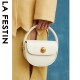 拉菲斯汀包包新款百搭手提包女士小众设计铃铛包斜挎小圆包 621530 珍珠白