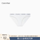 Calvin Klein内衣女士循环提花腰边舒适棉质透气性感比基尼三角内裤D1618D 100-月光白 M