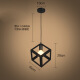 恋尚灯饰创意吧台几何吊灯loft铁艺家居工业风门厅走廊过道阳台餐厅小灯具 单头正方形-LED 7瓦暖光