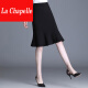 拉夏贝尔（La Chapelle）品牌女装 职业包臀鱼尾半身裙女2022夏季新款中长款高腰a 黑色 XXXL