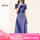 迪菲丽格高级气质茶歇法式连衣裙2024女新款修身短袖中长裙夏季甜 图片色 M