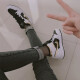 【潮】Nike Air Jordan aj1 GS耐克板鞋女子夏季中帮透气休闲轻便运动耐磨篮球鞋 554725-190（白黑金） 37.5