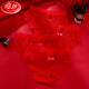 浪莎（LangSha）性感女士内裤女本命年大红色4条装蕾丝镂空三角纯棉裆短裤头 XL