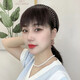 纤缕 假发女刘海一体水钻发箍补发片直发假发头顶遮盖白发无痕补发片 【全真发】自然色25cm