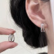 银瑜 高级感素圈耳环女小众设计耳圈气质时尚双层耳扣独特耳饰 素圈满钻耳扣（约12mm)