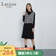 Lavinia Club\/拉维妮娅冬季新款黑色格纹针织马甲连衣裙M17 黑色 165/88A/M