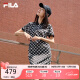 FILA 斐乐官方女子连衣裙2024夏季时尚休闲针织裙