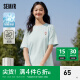 森马（Semir）超级植物联名短袖女凉感图案刺绣短款宽松圆领t恤女2024夏季新款 芝士蓝-粉蓝80084 150/76A/XS