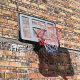快乐小蓝球 挂墙壁式成人家用儿童篮板篮框户外升降标准篮板钢化玻璃篮球架 007银边板实心圈+弹簧