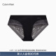 Calvin Klein内衣女士性感蕾丝拼接高弹力透气无痕半包臀防夹臀内裤QF6933AD UB1-黑色 M