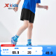 特步（XTEP）儿童童装中性夏季短裤轻薄梭织运动五分裤 正黑色(9262) 140cm