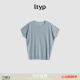 旅途原品ltyp 極简蝙蝠袖针织短T 新款时尚多色百搭短袖上衣夏季 湖水蓝(预计15-18天发货) S
