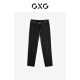 GXG男装 商场同款黑色修身牛仔长裤 2023年冬季新款 黑色 170/M