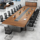 大型会议桌长桌培训桌板式条形接待办公桌会议室长条桌洽谈椅组合 胡桃木色 定制颜色尺寸