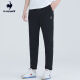 乐卡克（Le coq sportif）法国公鸡品牌男士运动长裤2023直筒休闲裤子 黑色 M 