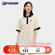 FILA FUSION斐乐潮牌女装连衣裙夏季时尚宽松POLO领连身裙子 乳糖色-BG 160/80A/S