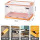 欧德威车载透明可折叠收纳箱学生书籍衣物玩具可折叠收纳箱家用收纳盒 透明/暮色橙 88L-超大号60*42*35CM