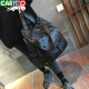 卡帝乐鳄鱼（CARTELO）创意个性几何图案双肩包女2023休闲大容量轻便旅游背包铆钉两用包 黑色