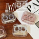JAJALIN隐形眼镜盒收纳盒子透明无盖便携简约冷淡风高级感助戴器取护理盒
