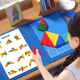 磁性七巧板智力拼图一年级数学教具小学生专用儿童幼儿园智力玩具 磁性七巧板【马卡龙色】
