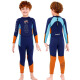 VVIR EER儿童泳衣女童男童冬季加厚防寒保暖女孩连体长袖保温游泳衣潜水服 后开拉链 藏青长袖 （加厚保暖） L（120-130CM）（20-28kg）