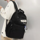 IROYA双肩包男大容量旅行包背包女韩版初中生高中大学生电脑包运动书包 黑色（带格子熊挂件）
