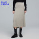 BLUE ERDOS半身裙100%山羊绒春秋时尚百搭羊绒纯色抽条中长款半裙 驼 175/76A/XL