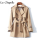 La Chapelle女装轻奢风衣外套女中长款春秋季2023年新款小个子时尚英伦风大衣 卡其色 S