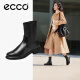 爱步（ECCO）靴子女 2023冬季新款保暖真皮中筒烟筒靴女 都市阿姆222003 黑色22200351052 39