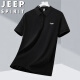 JEEP SPIRIT吉普短袖T恤夏季男POLO衫商务休闲翻领舒适透气 黑色 2XL 