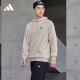 adidas情侣款加绒加厚休闲连帽卫衣套头衫男女阿迪达斯官方轻运动 矾土棕 A/L