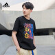 阿迪达斯 （adidas）男装夏款运动服玫瑰罗斯篮球印花透气圆领短袖T恤GP3429