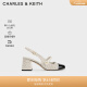 CHARLES&KEITH法式拼色方头粗跟玛丽珍鞋CK1-60361507 Cream奶白色 37