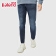 班尼路（Baleno）时尚潮流直筒裤抓纹水洗修身舒适牛仔长裤男 001D 34 