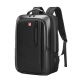 swistsngr高端定型双肩包男新品商务通勤笔记本电脑背包旅行大容量背包书包 黑色