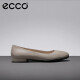 ECCO爱步女鞋 新款浅口单鞋女 简约休闲小皮鞋 安妮208003 灰粉色20800301386 36