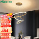 雷士（NVC）现代简约轻奢金色吊灯装饰灯时尚创意三圈餐吊灯WHXD70D/G-01
