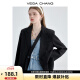 VEGA CHANG小西装女春2024新款韩版小众设计感女士西服西装外套 黑色 S