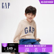 Gap男童2024春季新款经典字母logo连帽卫衣儿童装套头上衣400075 米黄色 160cm(XL)亚洲尺码