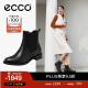 爱步（ECCO）靴子女 冬季切尔西女靴粗跟短靴女 型塑266503 黑色26650301001 38
