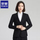 罗蒙 西服套装女士职业装韩版修身单西正装商务OL女式面试工作通勤西装外套 黑色 XL套装
