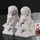 葱旭汉白玉石狮子墓地雕刻家用看门一对摆件小号石头大门口工艺品装饰 25公分一对