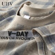 UBV高端轻薄棉亚麻冰丝短袖T恤男士2024春夏季新款格子速干打底衫潮 杏色 XL（建议125-140斤）