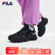 FILA 斐乐官方女鞋FLUID 5复古运动鞋2024夏新款猫爪鞋户外休闲鞋 黑-BK 37.5