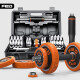 飞尔顿（FEIERDUN） 戴套哑铃杠铃组合可拆卸精装盒电镀哑铃男士运动健身器材 橙色胶圈-盒装15kg-基础款